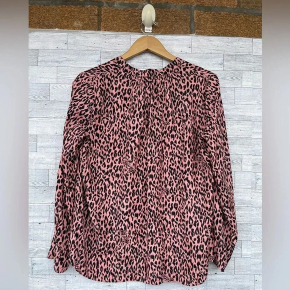 ZADIG&VOLTAIRE  Tink Squeleton Leopard Print Silk Blend Blouse - Rose medium - Picture 12 of 17